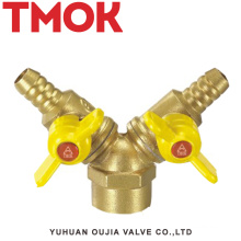 brass double butterfly handle inner wire gas valve